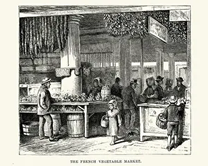 Commercial Activity Prints: French Vegetable Market, New Orleans, 19th Century