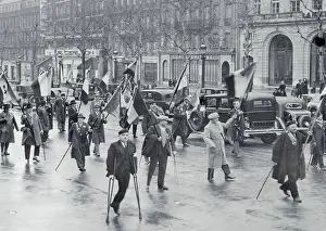 French War Veterans Holding a Demonstration