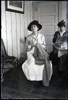 Sewing Prints: French Woman Sewing For Red Cross