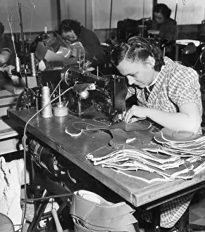 Sewing Prints: French Woman Working in Shoemaking Factory
