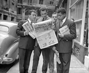 Frenchmen Reading Newspaper