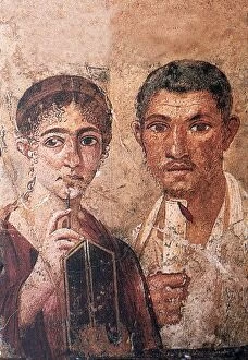 Fresco Wall Paintings Collection: Fresco portraying Terentius Neo and his wife