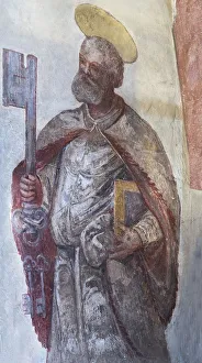 Images Dated 7th February 2018: Fresco of Saint Peter with the three keys from the 16th century, St