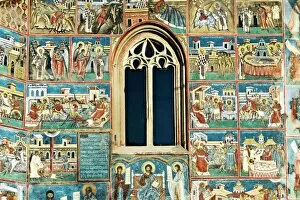 Wall Building Feature Gallery: Frescoes in Voronet Monastery (UNESCO)