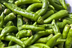 Blurrings Prints: Fresh green chili peppers
