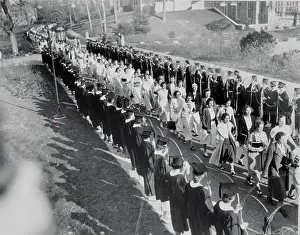 Wellesley Prints: Freshman Class Marching Between Seniors