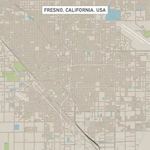 Downtown Prints: Fresno California US City Street Map
