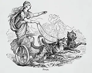 Freya Riding Chariot Driven by Cats