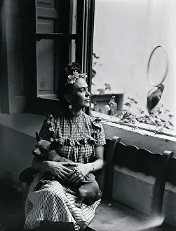 Frida Kahlo Holding her Dog