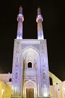Images Dated 19th April 2014: Friday Mosque or Masged-e game at night, Yazd, Iran