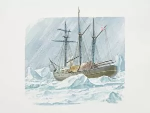 Fridtjof Nansen (1861-1930) Gallery: Fridtjof Nansens 1893 ship the Fram frozen into ice