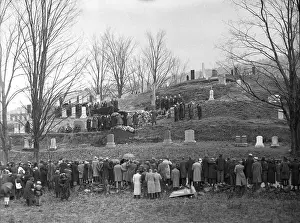 Grief Prints: Friends and Family Gathering at Cemetery