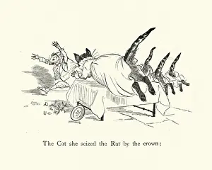 Frog He Would A-Wooing Go, nursery rhyme, The Cat she seized the Rat by the crown