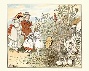 Frog He Would A-Wooing Go, nursery rhyme, A cat and her kittens came
