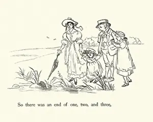 Frog He Would A-Wooing Go, nursery rhyme, So there was an end, one, two, and three