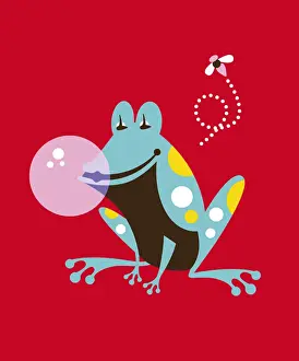 Illustrat Prints: Frog Blowing Bubble