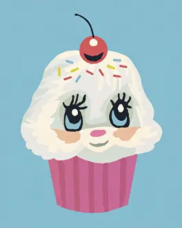 Frosted Cupcake with Eyes