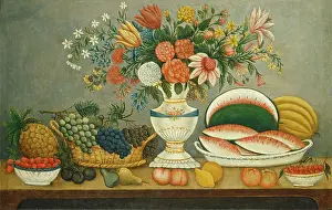 Prints of Fruit and Flowers, mid 19th century. Artist Unknown. (Photo by Heritage Art/Heritage Images via Getty Images) Quiet Beauty: Moments of Stillness Captured in Art: Fruit And Flowers