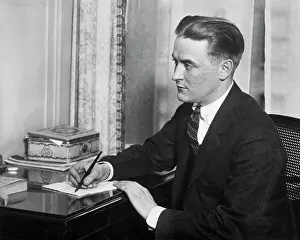 Thinking Prints: F.Scott Fitzgerald Writing at Desk
