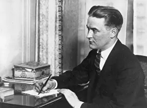 Thinking Prints: F.Scott Fitzgerald Writing at Desk