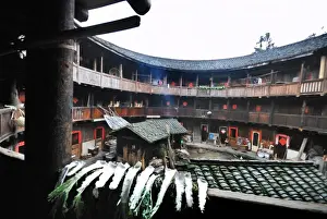 Fujian Province Prints: Fujian Tulou (Mud Building), World Heritage site