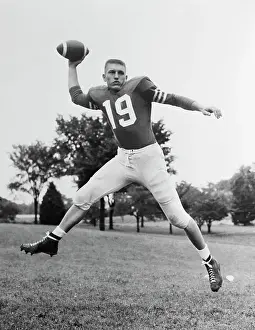 Prints of Johnny Unitas, quarterback for the Baltimore Colts who was named greatest all-time National Football League (NFL) quarterback in 1969 Gridiron Glory: Ful Length Portrait of Johnny Unitas