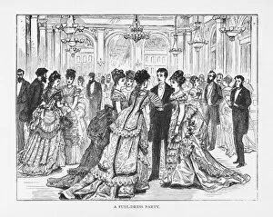 Images Dated 25th May 2017: Full-Dress Party Victorian Engraving, 1879
