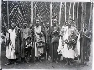 Crafts Prints: Fumban Men with Traditional Handcrafted Objects