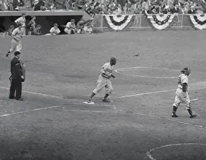 Fumbling Action During Dodger Game