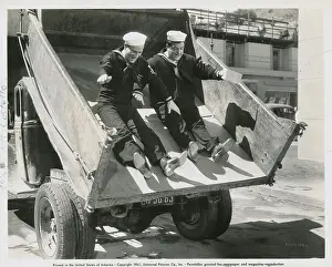 Fun Scene with Abbott and Costello on Truck Bed