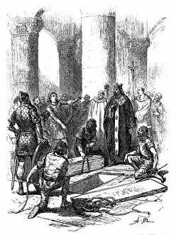 Images Dated 19th July 2017: Funeral of William the Conqueror at Caen, engraving, England