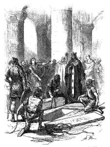 Images Dated 19th July 2017: Funeral of William the Conqueror at Caen, engraving, England