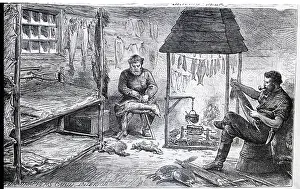 Log Cabin Prints: Fur Trapper'S Log Cabin;Canada;Interior