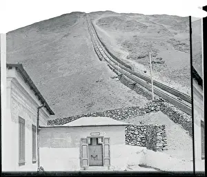 Volcanic Feature Prints: Furnicular Railway Going up Mt Vesuvius