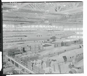 Burbank Prints: Fuselage Hanging from Crane