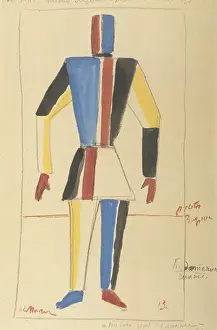 Scenic Design Prints: Futurist Strongman. Costume design for the opera Victory over the sun after A