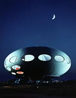 Retrofuturism Prints: Futuro II, a Flying Saucer-Shaped House