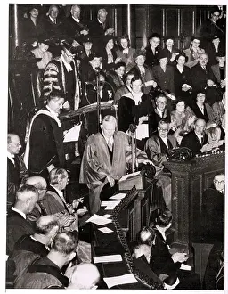 George C Prints: G C Marshall Receives Applause At Oxford