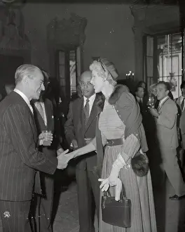 Gaetano Martino Greeting Clare Boothe Luce at Party