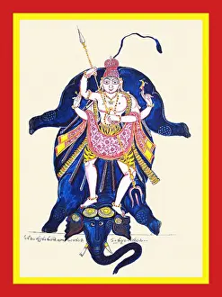 Ornaments Prints: Gajasurasamharamurti dancing on Gajasura
