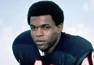 Dark Blue Prints: Gale Sayers in Football Uniform