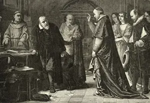 Subservience Prints: Galileo (Left) Meets with Church Leaders