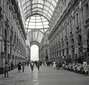 Stylish Prints: The Galleria between the Piazza de la Scala and the Piazza Duomo Milan Italy