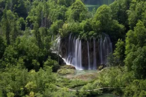 Southeast Europe Prints: Galovac buk waterfall, Plitvice Lakes National Park