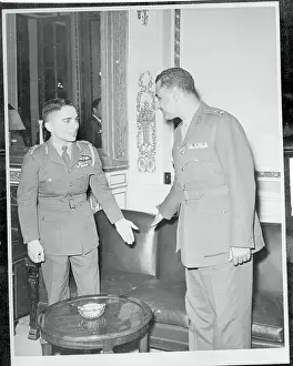 Hussein Prints: Gamal Abdel Nasser and King Hussein Exchanging Offers for a Chair