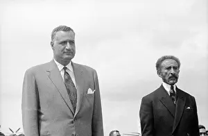 Ethiopian Prints: Gamal Abdel Nasser Meeting Haile Selassie Before Conference