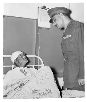 Gamal Abdel Nasser Speaking to a Hospital Patient