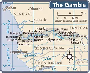 The Gambia country map