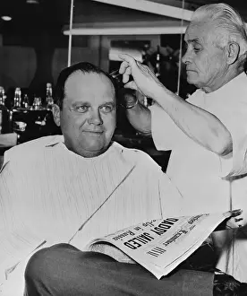Gambler Benny Binion Getting Haircut for Court