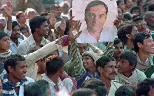 Nationalism Prints: Gandhi Supporters at Union Carbide Plant Accident Rally
